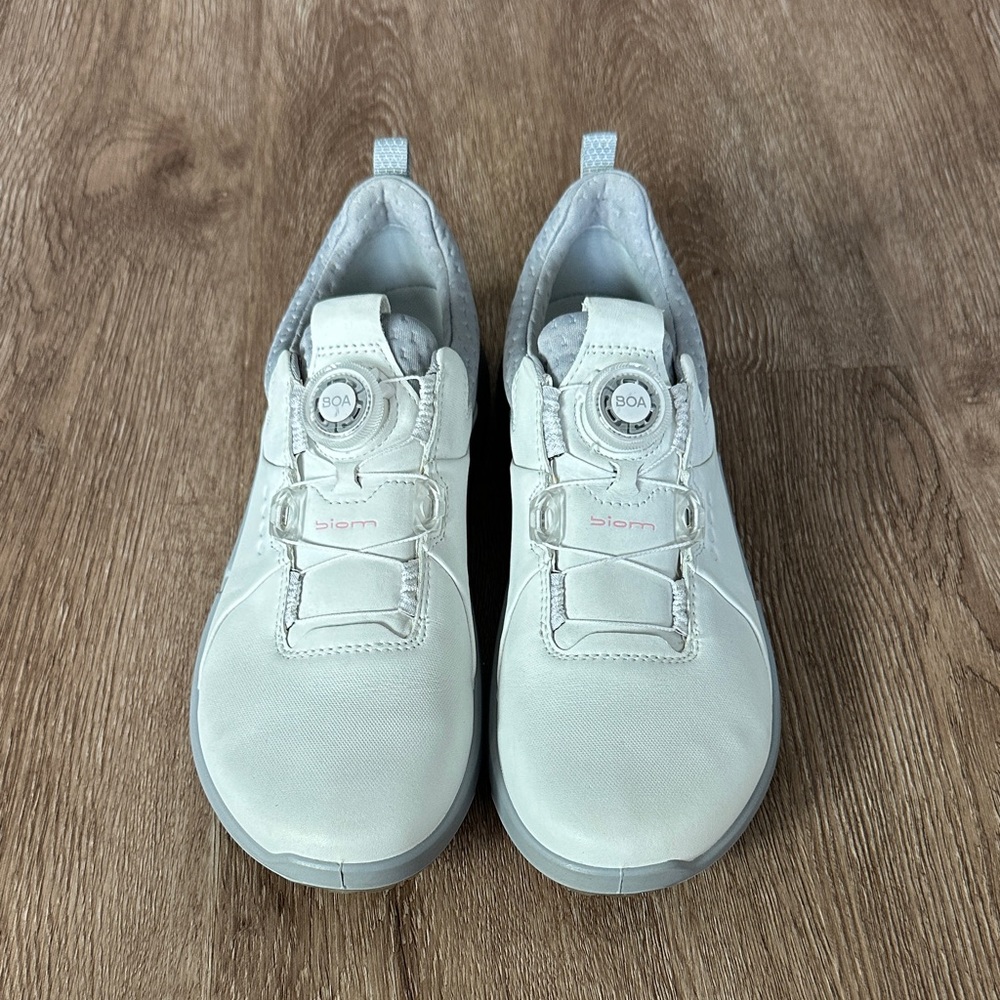 ECCO Women's BIOM H4 Spikeless Golf Shoes White & Grey Size 8-8.5 Waterproof - Picture 2 of 9